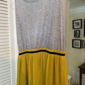 Grey and yellow floor length summer dress